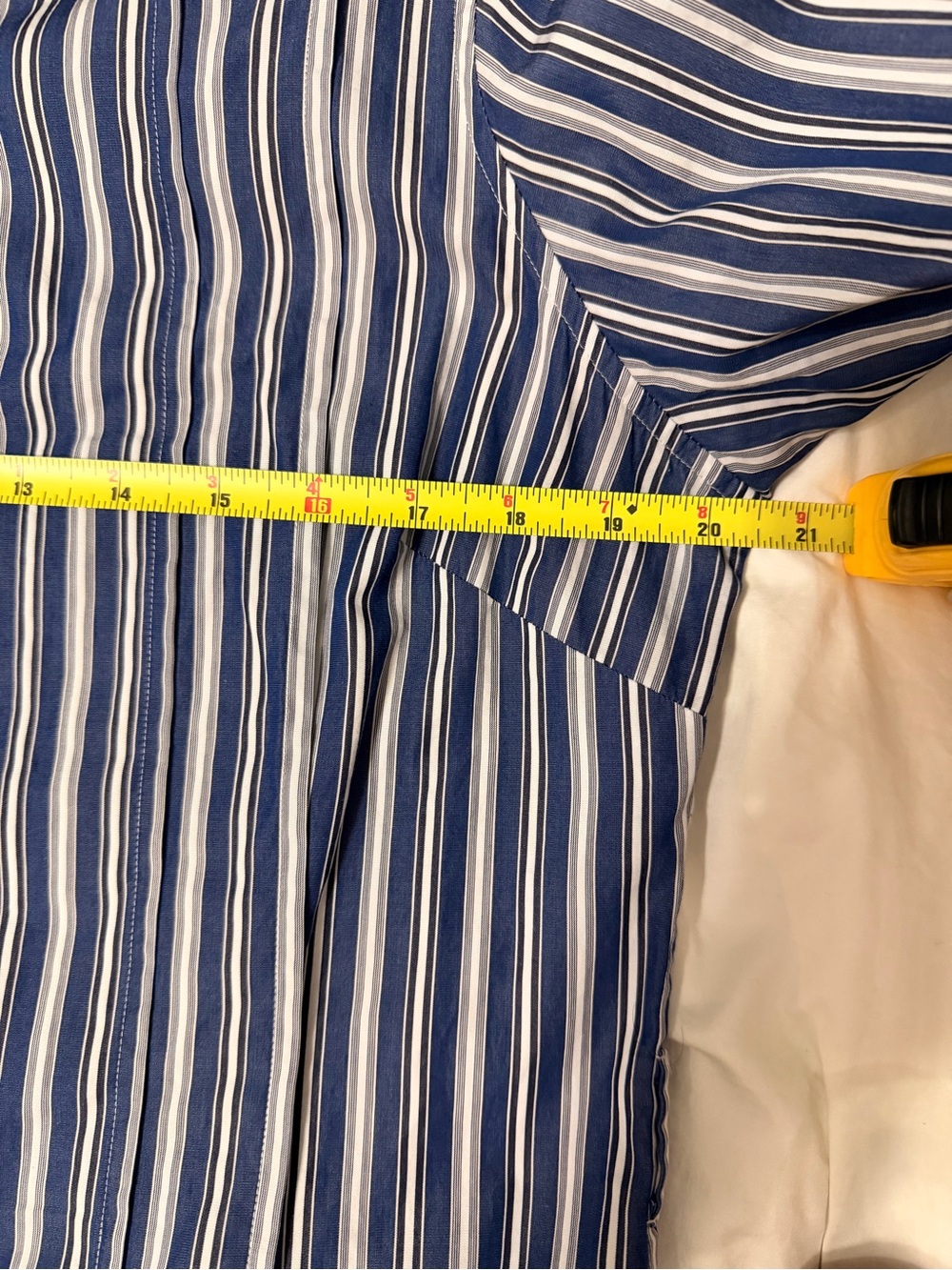Brooks Brothers Navy/White Striped Button Front dress with pleats - Size 12 - Picture 6 of 8